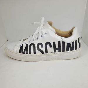 Moschino white sneakers streetwear runners unisex size 41 made in Spain